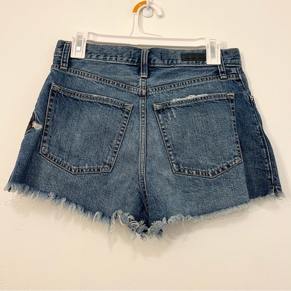 Abercrombie & Fitch Embroidered Cutoff Jean Shorts Button Fly Women’s Size 28 - Picture 2 of 10